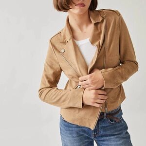 Evereve Faux Suede Tan Women's Jacket Size Small